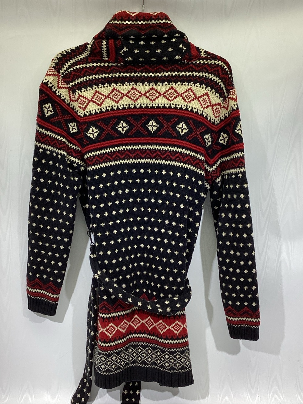 Ralph Lauren American Living Cardigan Sweater Nordic Fair Isle Wrap Shawl Collar - Picture 7 of 11